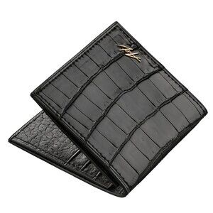 Luxury Alligator Leather Wallet – Handmade Slim Minimalist Black Wallet